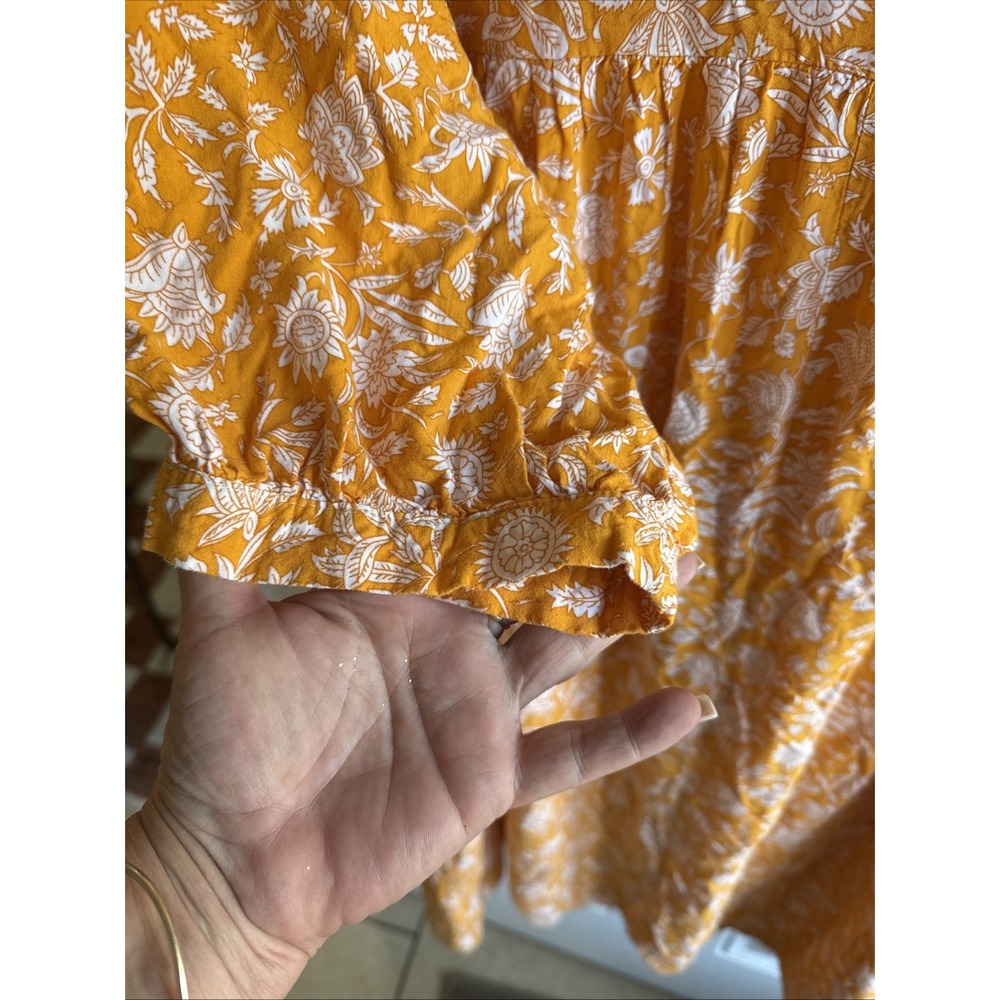 Eilly Bazar Dress Size 4XL Long 3/4 Sleeves Orange Melon Floral - Picture 8 of 8